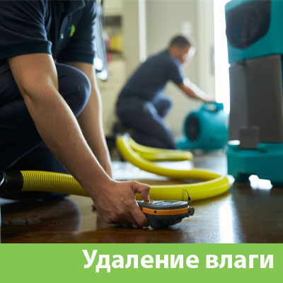 Удаление влаги после потопа в Озёрске